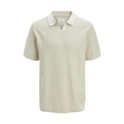 Abbildung von Jack &amp; Jones Premium Jprcceaston Split NECK Poloshirt, Herren, Größe: Small, Whitecap gray