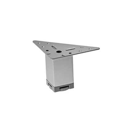 Abbildung von GedoTec Moderner Möbelfüße höhen Verstellbarer Marie Höhe 70 mm Metall Sofa Fuß mit Regulierschraube Schrankfuß Chrom matt 4 Stück Design Sockelfüße Silber Dreieck Anschraubplatte