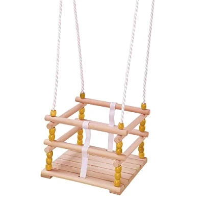Abbildung von Idena Einzelschaukel 40192 Gitterschaukel aus Holz, für Babys ab 1 Jahr, mit verste