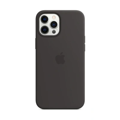 Abbildung von Apple MagSafe Silikon Back Cover iPhone 12/12 Pro Schwarz