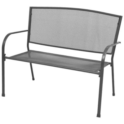 Abbildung von vidaXL Gartenbank Armlehne 108cm Streckmetall Metallbank Sitzbank Parkbank