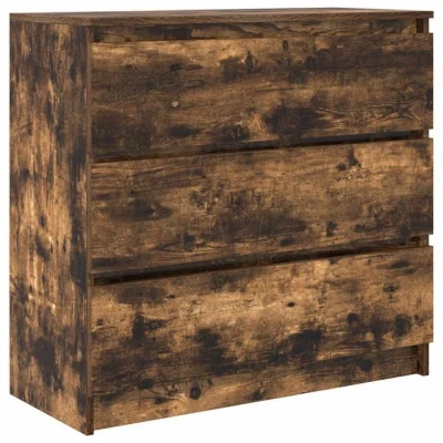 Abbildung von vidaXL Sideboard Räuchereiche 80x35x76 cm Holzwerkstoff, Kommode, Schrank, Flurschrank, Anrichte, Küchenschrank, Wohnzimmerschrank, Wohnzimmermöbel
