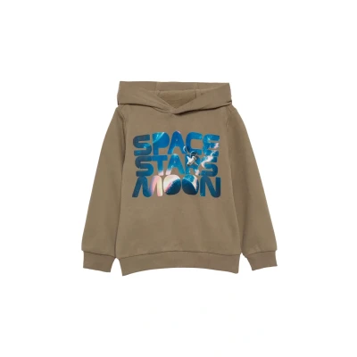 Abbildung von s.Oliver MIT Frontprint Kapuzenpullover für Kinder, Größe: 104/110, Cognac