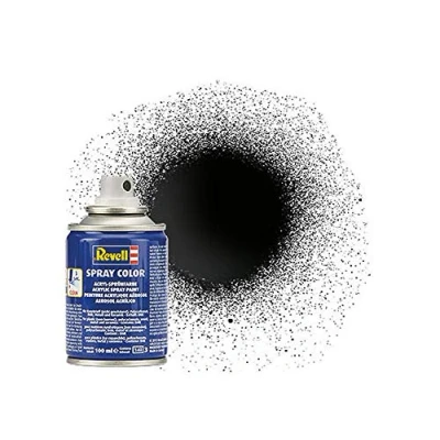 Abbildung von Revell 34107 Spraydose schwarz, glänzend, Farbnummer 07 Spray Color, Farben in der praktischen 100 ml Sprühdose, (1er Pack)