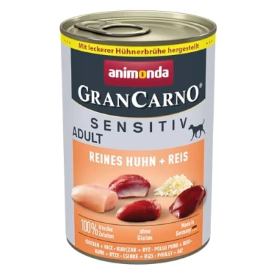 Abbildung von GranCarno Hunde Nassfutter Sensitiv Reines Huhn + Reis (6 x 400g), Hundefutter nass ohne Getreide und Zucker von animonda, für ausgewachsene Hunde, mit frischen fleischlichen Zutaten