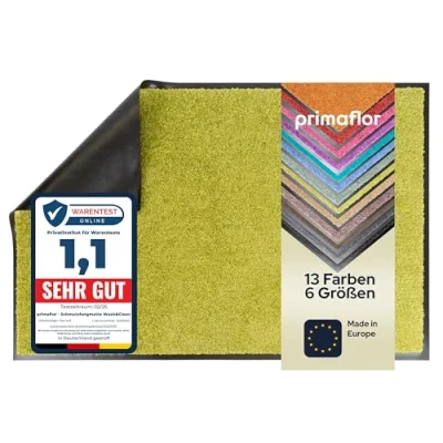 Abbildung von Primaflor Schmutzfangmatte CLEAN Grün, 120x180 cm Saugstarke, Schwer entflammbare Fußmatte Rutschfester Türvorleger für Innen Türmatte Eingangsbereich Sauberlaufmatte mit Gummirand