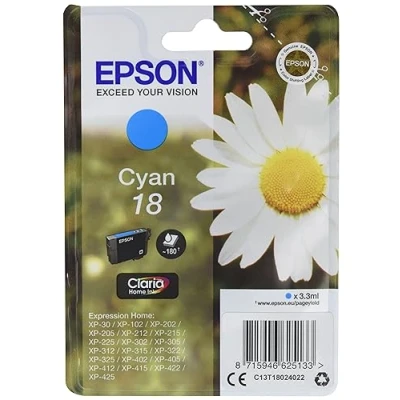 Abbildung von Epson 18 cyan tintenpatrone 3,3ml C13T18024010 original