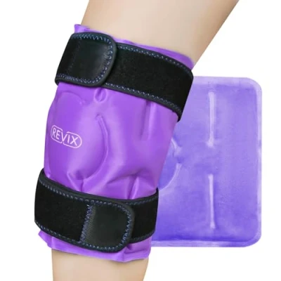 Abbildung von REVIX Gel Knie Kühlpads Kühlpack, Kalt Kompressen für Knieverletzungen, Schwellungen, Sportverletzungen, Schmerzlinderung, Knieersatzoperationen, Violett
