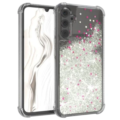 Abbildung von EAZY CASE Cover Shell kompatibel mit Samsung Galaxy A34 Ultra robust, schützende Hülle Premium Finish, Dünne Transparente Handyhülle, Schutzhülle Kameraschutz in Schimmer Silber