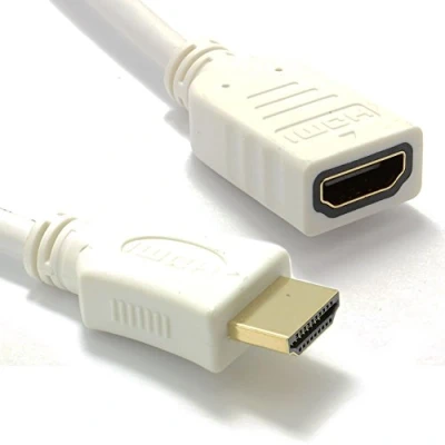 Abbildung von Weiß HDMI Verlängerung Anschlusskabel Hoch Geschwindigkeit Männlich Weiblich 1080p TV Kabel 2 m [2 Meter/2m]