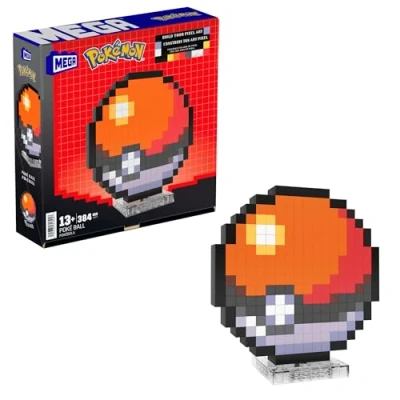 Abbildung von MEGA Pokémon Actionfigur Bauspielzeug, Pokéball mit 381 Teilen, ca. 15 cm groß, für Sammler, JGG71