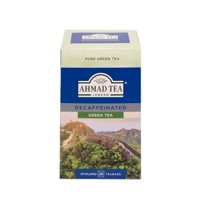 Abbildung von Ahmad Tea Grüner Tee ohne Koffein Koffeinfreier Grüntee Einzeln Verpackte, Aromaversiegelte Teebeutel mit 2g pro Portion 20 Band