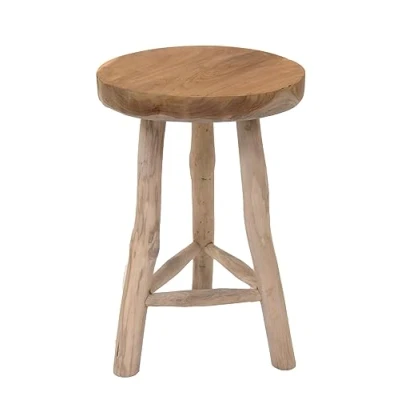 Abbildung von Spetebo Blumenhocker Teak mit 3 Beinen Ø 30 cm (Packung, 1 St., Fuß), Massiver Holz Pflanzenständer