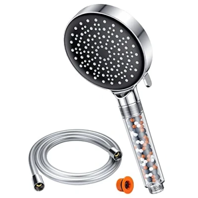 Abbildung von duschkopf mit Schlauch 1,6M YEAUPE Wassersparend 6 Strahlarten, Regendusche Filter, wassersparender Druckerhöhend, Duschbrause Set, Chrom