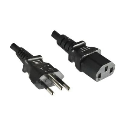 Abbildung von DINIC Stromkabel Netzkabel Brasilien Typ N auf Kaltgerätestecker C13 (5,00m, schwarz)