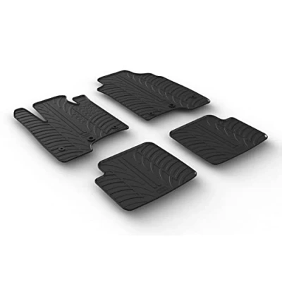 Abbildung von Gledring 0577 Fußmattensatz Gummi vorne und hinten 4 schwarz 750mm 550mm FIAT: Panda III Schrägheck