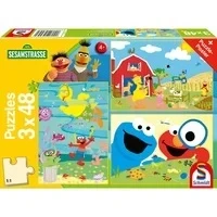 Abbildung von Schmidt Spiele 56458 Sesamstraße, Tierisch stark, 3x48 Teile Kinderpuzzle, Normal