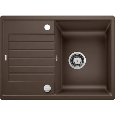 Abbildung von BLANCO ZIA 45 S Compact Granitspüle aus SILGRANIT cafe Einbauart: Einbau von Oben reversibel für cm breite Unterschränke Großes Becken Reinigungsfreundliche Öberfläche