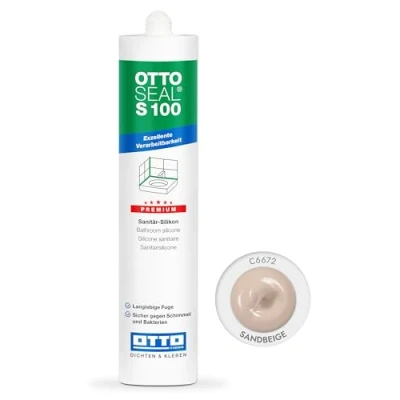 Abbildung von OTTO Chemie Silikon Ottoseal S100 Premium Sanitär 300ml, Silikon, gebrauchsfertig, Exzellente Verarbeitbarkeit, für innen und außen, ideal zum Abdichten