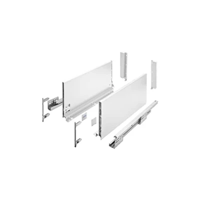 Abbildung von GTV Schubladensystem AXIS PRO I Schubkastengarnitur mit Vollauszug und integriete Dämpfung Weiss Belastbarkeit bis 40 kg Soft Close Den freien Zugang Breite: 400 mm Höhe: 200