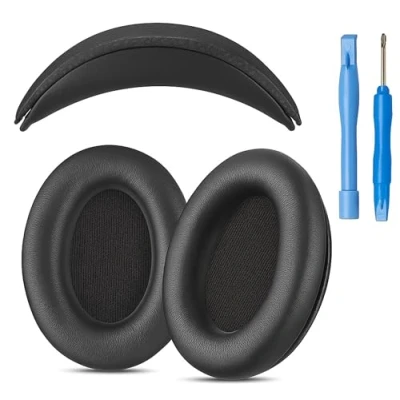 Abbildung von Ersatz Ohrpolster und Kopfbandkissen für Bose Around Ear 2 (AE2) SoundTrue 1 Kopfhörer (schwarz) (Nicht kompatibel mit Anderen Kopfhörermodellen)