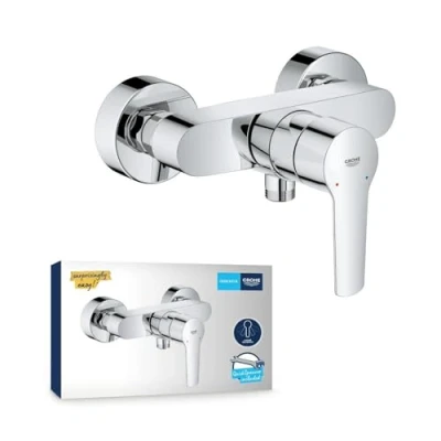 Abbildung von GROHE Start Einhand Brausearmatur (mit Temperaturbegrenzer, Wandmontage, langlebige Oberfläche), chrom, 24208002