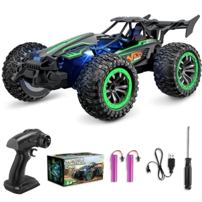 Abbildung von Perbabe Ferngesteuertes Auto, 2.4GHz 20+KM/H RC Auto 2WD All Terrain Off Road Car Mit wiederaufladbarer Batterie Truck ab 3 4 5 6 7 8 9 10 Jahre Geländegängig Spielzeug Geschenk für Kinder