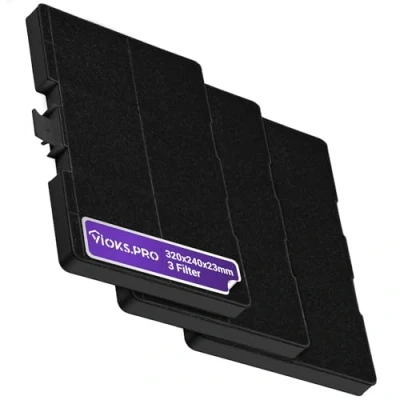 Abbildung von Viоks.pro Set 3x Dunstabzug Filter 317 x 240 23 mm Ersatz für Bosch Aktivkohlefilter 11026771 00705432 DHZ5346 LZ53451 Z5102X1 &amp; Kohlefilter Dunstabzugshauben Neff Constructa Viva