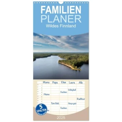 Abbildung von Familienplaner 2025 Wildes Finnland mit 5 Spalten (Wandkalender, 21 cm x 45 cm), CALVENDO