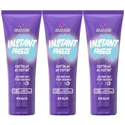 Abbildung von Aussie Instant Freeze Sculpting Maximum Hold Hair Gel with Jojoba Oil, Sea Kelp and Australian Aloe, 7 Oz (Triple Pack)