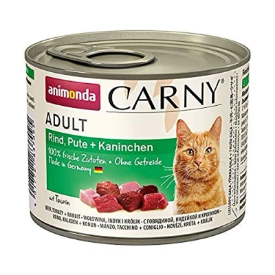 Abbildung von Carny Katzen Nassfutter Rind + Pute Kaninchen (6 x 200g), von animonda ohne Getreide und Zucker, mit frischen fleischlichen Zutaten