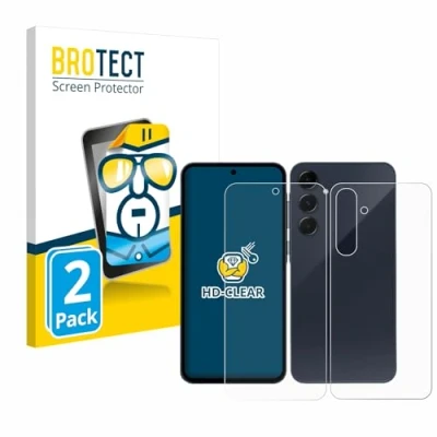 Abbildung von BROTECT (2 Stück Schutzfolie für Samsung Galaxy A55 5G (Display+Rückseite) Displayschutz Folie Ultra Klar