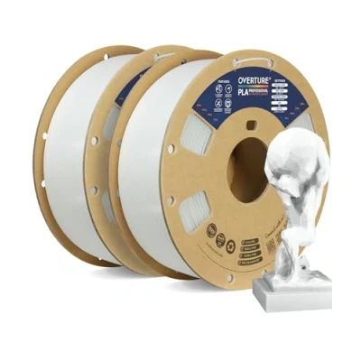Abbildung von OVERTURE PLA Plus (PLA+) Filament, Professionelle Festigkeit, 2kg Filament 1.75mm, Maßgenauigkeit +/ 0,02 mm, für 3D Drucker (Weiß 1kg*2)