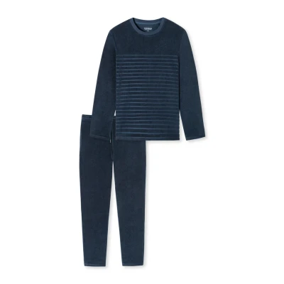 Abbildung von Schiesser Casual Nachtwäsche Set, Herren, Größe: 48, Blau