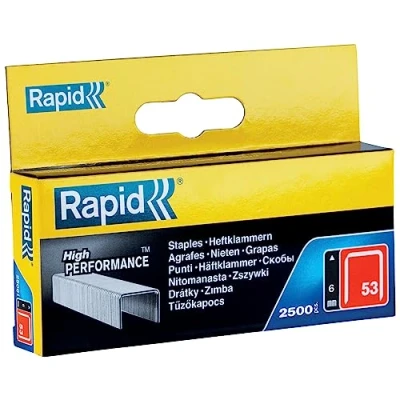 Abbildung von Rapid Tackerklammern Typ 53, 6mm Klammern, 2.500 Stk., Feindrahtklammern für Holz und Stoffe