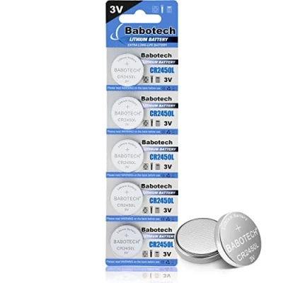 Abbildung von CR2450L Batterie für OOONO 5er Pack u.v.m CR 2450 3V Knopfzellen auslaufsicher &amp; mit Langer Haltbarkeit 2450L Batterien, Kompatibel CR2450, 2450,