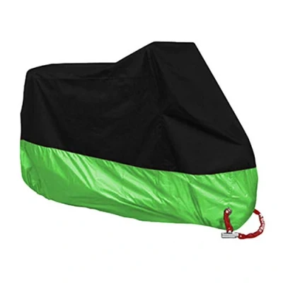 Abbildung von Motorradabdeckung Wasserdicht Motorrad Abdeckplane Outdoor Winterfest Motorradgarage Mit Schlosslöcher Grün 2 2XL 245 * 105 125CM