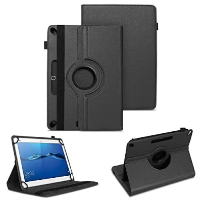 Abbildung von NAUC Hülle Tablet Tasche kompatibel für Huawei MediaPad M3 Lite 10 Schutzhülle Case Cover 360 Drehbar, Farben:Schwarz