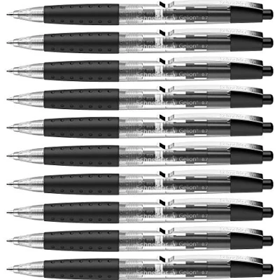 Abbildung von Schneider 101001 Gelion Plus Gelschreiber (wechselbare Mine, Strichstärke F, ultra schnelltrocknend) 10er,Packung schwarz