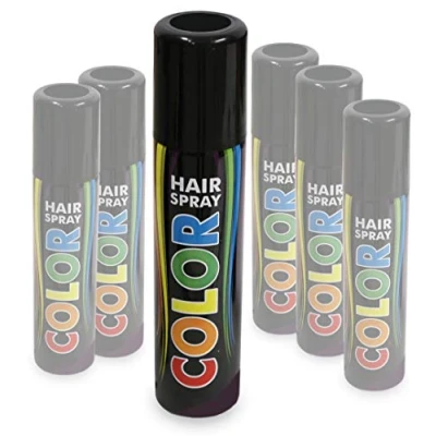 Abbildung von KarnevalsTeufel Hairspray Color in verschiedenen Farben buntes Haarspray Haarschmuck farbig (Schwarz)