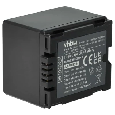 Abbildung von vhbw Akku Ersatz für Panasonic VW VBD070, CGR DU06, CGA DU21, DU07, DU14, DU12 Kamera (1100 mAh, 7,2 V, Li Ion)