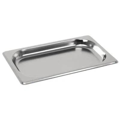 Abbildung von Vogue GM312 Edelstahlpfanne, GN 1/4, 20 mm, 265 x 162 Restaurant Lebensmittelbehälter, Silberfarben