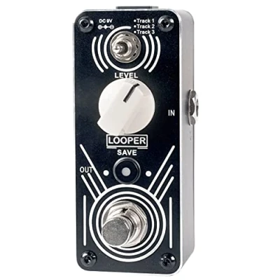 Abbildung von Sondery Triple Looper Pedal, Zugriff auf Upload/Download von Musikdateien von/auf 3 Tracks über beiliegendes USB Kabel, jeder Track 30 Minuten Looping Zeit, Loop Pedal Unlimited Overdubs Undo/Redo,