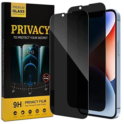Abbildung von Verco Sichtschutz Full Screen Privacy Glas für iPhone 14 Panzer Schutz Folie Anti Spy Schutzfolie, 2 Stück