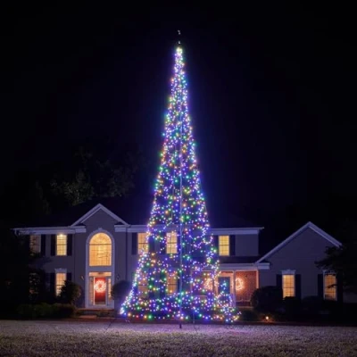 Abbildung von Fairybell Fahnenmast Weihnachtsbäume 8 Meter 1500 LED Leuchten Multicolour