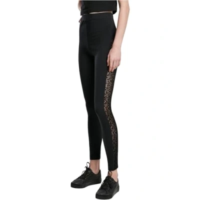 Abbildung von Urban Classics Flock LACE Stripe Leggings Hosen, Damen, Größe: 3XL, Black