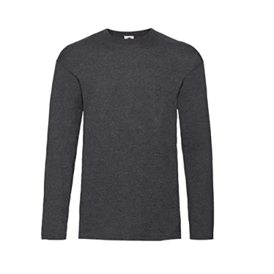 Abbildung von Fruit of the Loom Valueweight Langarm T Shirt für Herren, Dark Heather + 1x HL Kauf Notizblock, 3XL