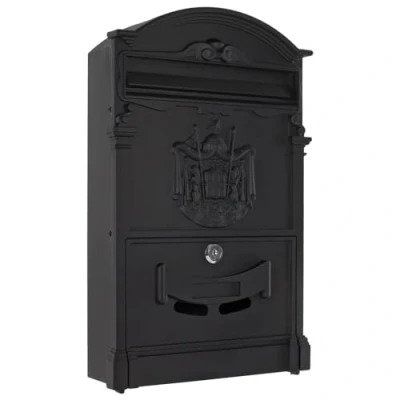 Abbildung von Rottner Ashford Briefkasten schwarz Aluminium Zylinderschloss 2 Schlüssel Namensschildhalter Sichtfenster Befestigungsmaterial