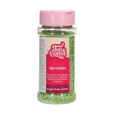 Abbildung von FunCakes Zucker Dots Grün: Kuchenstreusel, köstlicher Geschmack, perfekt zum Dekorieren von Kuchen und Cupcakes, Dots. 80 g