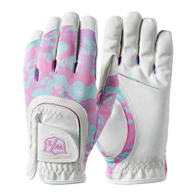 Abbildung von Wilson Unisex Youth FIT All Golf Handschuh, White Pink, Einheitsgröße